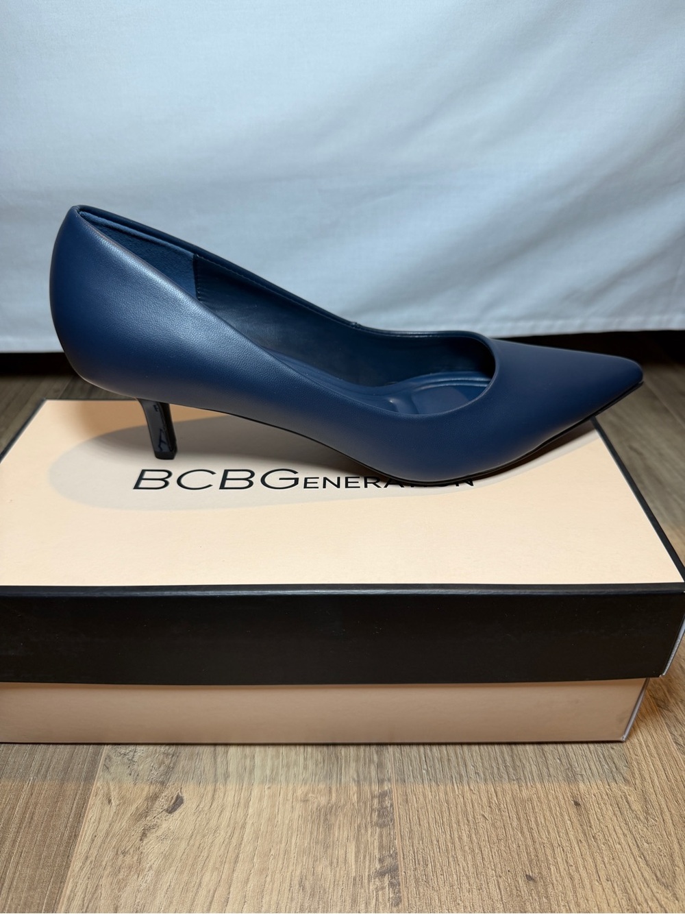 BCBGeneration Navy Pointed Toe Low Heel Pump